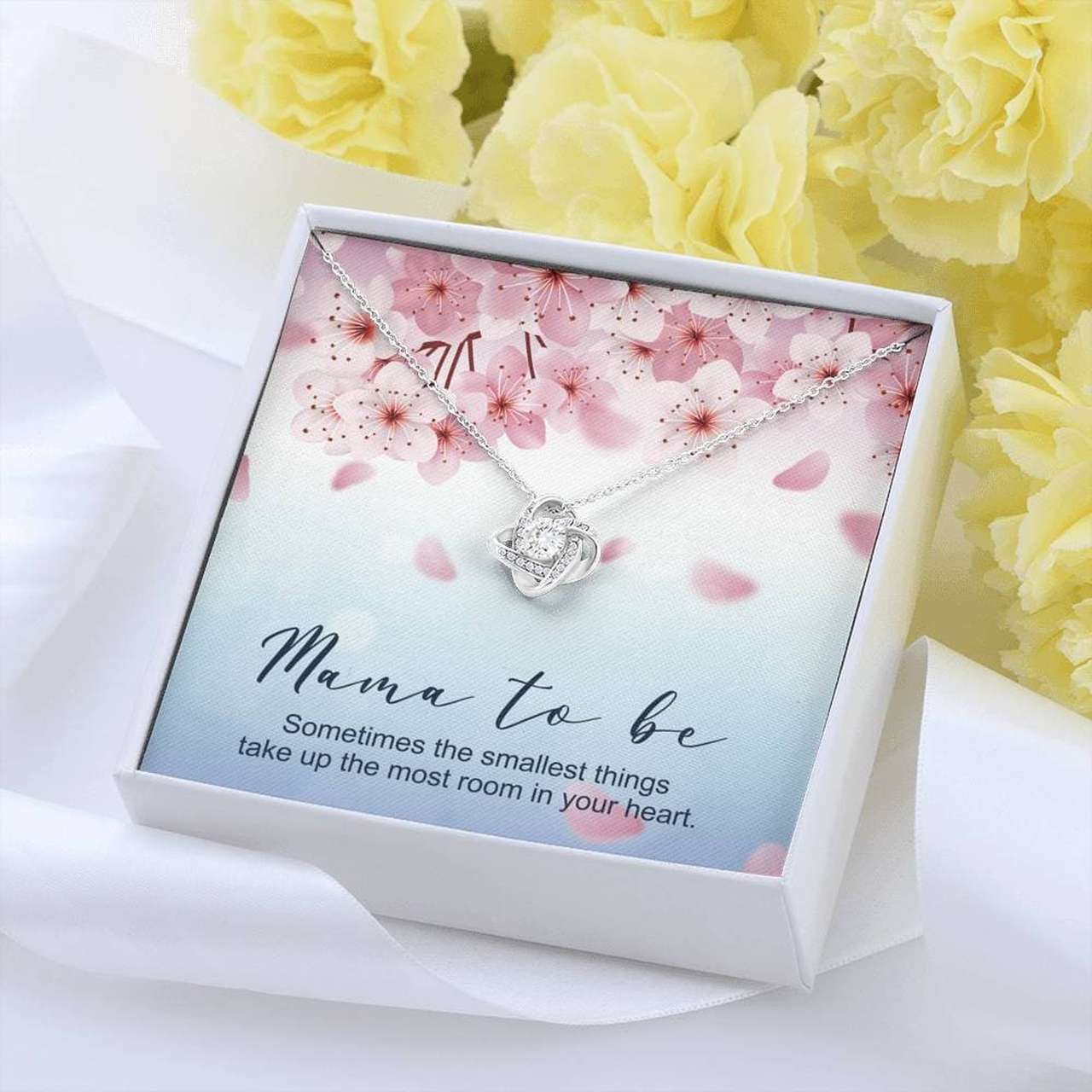 Mommy Necklace, Mama To Be Gift The Smallest Things Love Knot Necklace Gifts For Mom To Be (Future Mom) Rakva