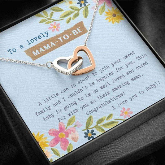 Mommy Necklace, Mama To Be Interlocking Hearts Necklace, Gift For Expecting Mom Necklace Gifts For Mom To Be (Future Mom) Rakva