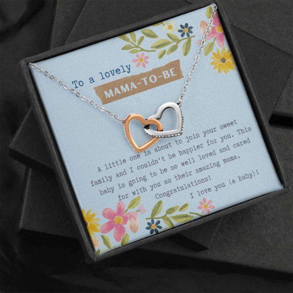 Mommy Necklace, Mama To Be Interlocking Hearts Necklace, Gift For Expecting Mom Necklace Gifts For Mom To Be (Future Mom) Rakva