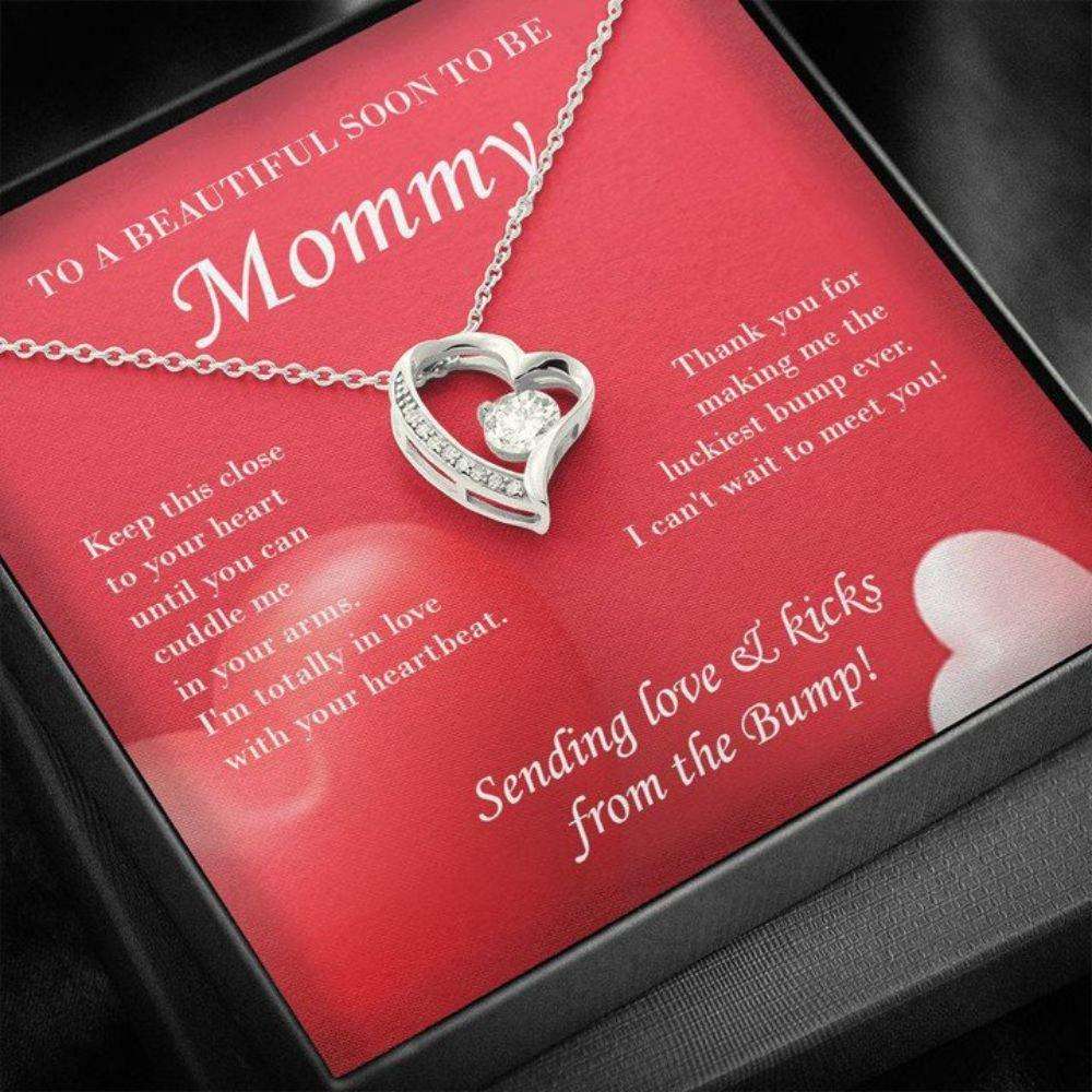 Mommy Necklace, Mom To Be Valentine’S Necklace From Baby Bump And Husband, First Time Mommy, Soon To Be Mother Gifts For Mom To Be (Future Mom) Rakva