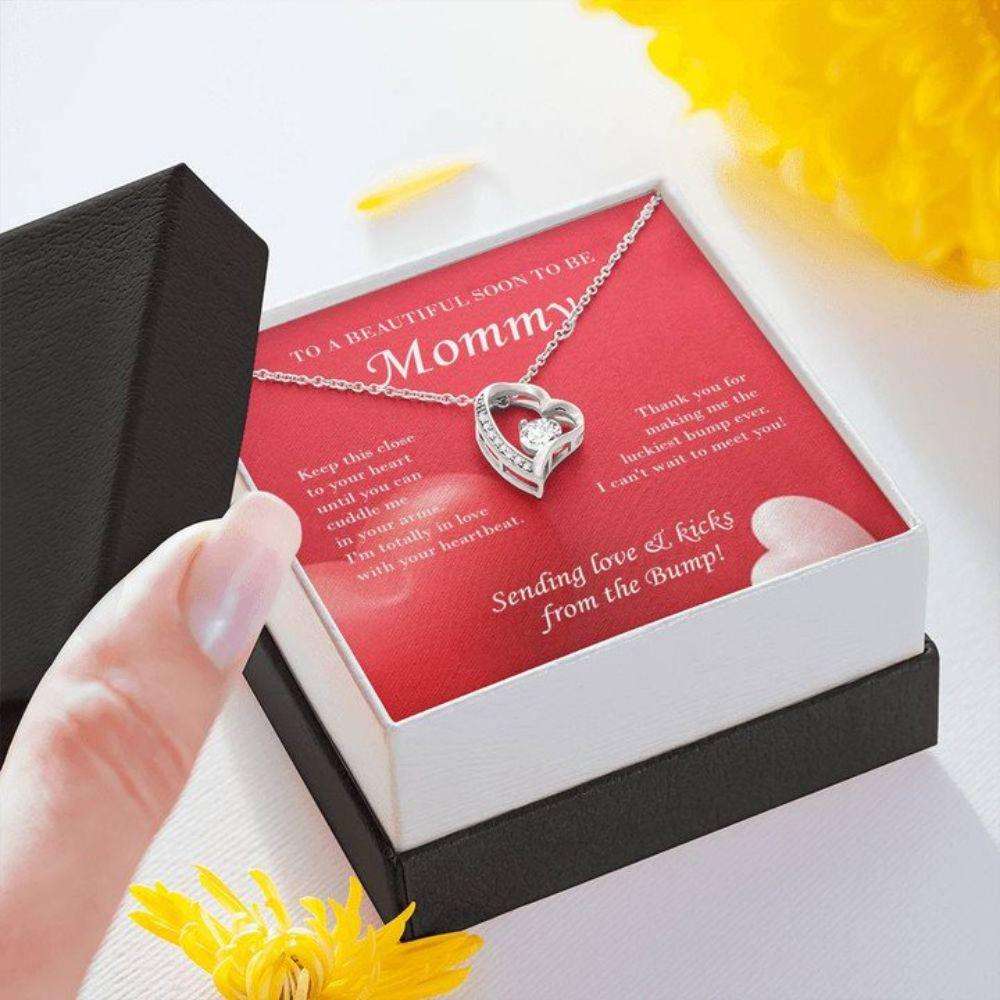 Mommy Necklace, Mom To Be Valentine’S Necklace From Baby Bump And Husband, First Time Mommy, Soon To Be Mother Gifts For Mom To Be (Future Mom) Rakva