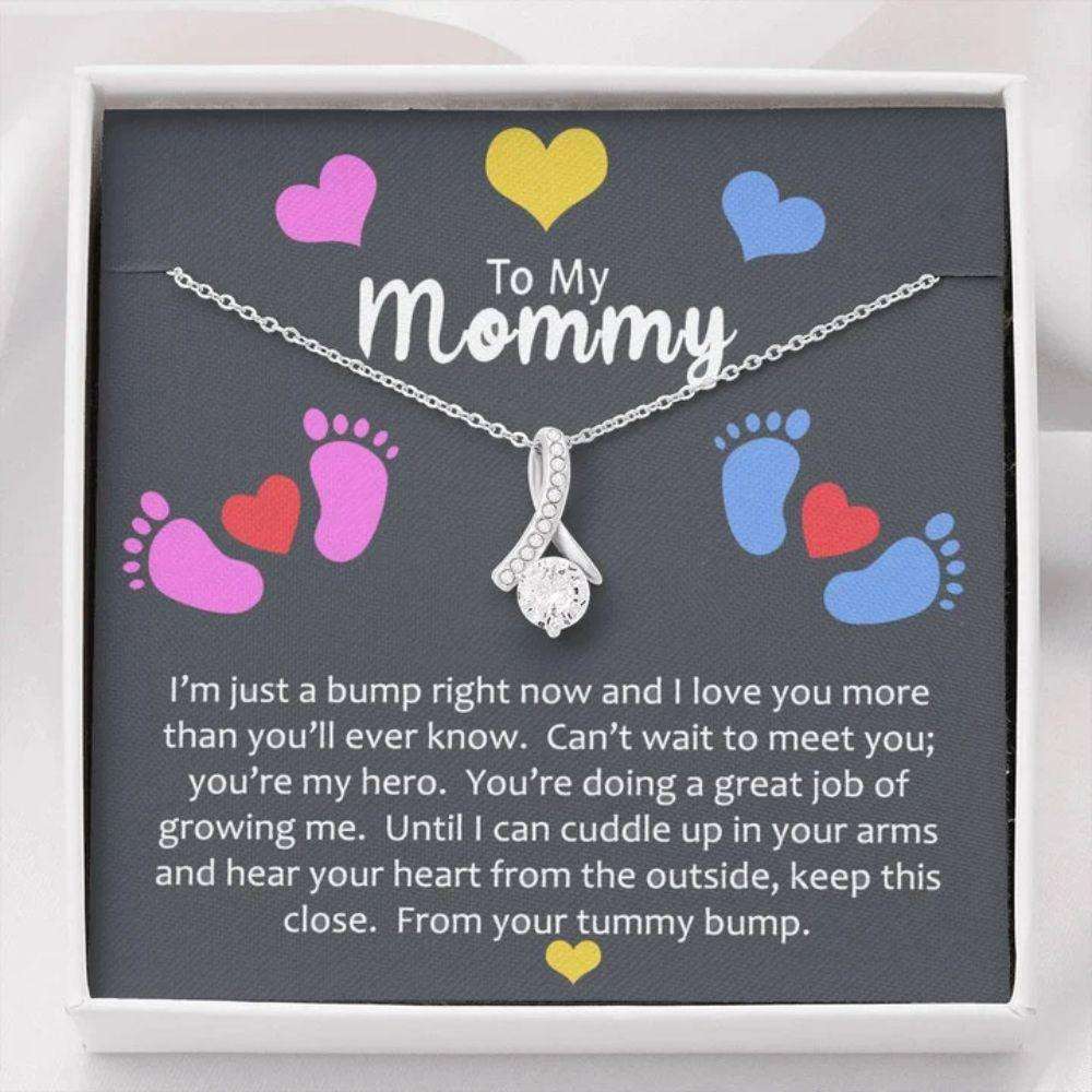 Mommy Necklace, Mommy Necklace Gift, From The Bump, Gift For Mom To Be, New Mom Gifts For Mom To Be (Future Mom) Rakva