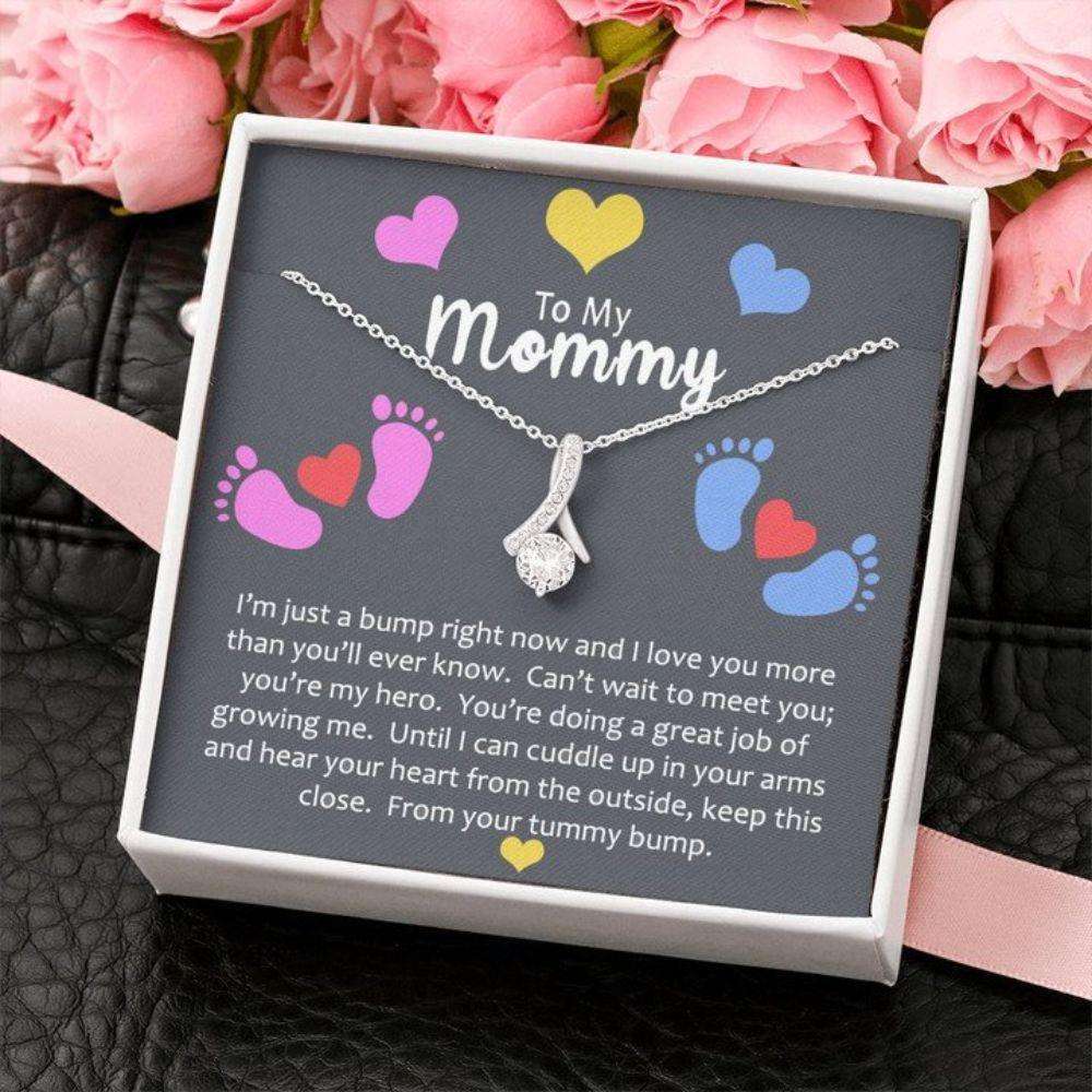 Mommy Necklace, Mommy Necklace Gift, From The Bump, Gift For Mom To Be, New Mom Gifts For Mom To Be (Future Mom) Rakva