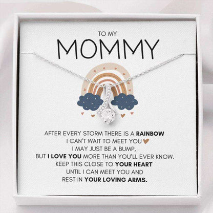 Mommy Necklace, Mothers Day Necklace New Mommy “ Rainbow Baby Necklace Gifts For Mom To Be (Future Mom) Rakva