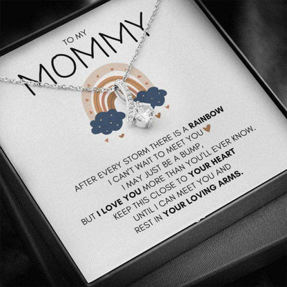 Mommy Necklace, Mothers Day Necklace New Mommy “ Rainbow Baby Necklace Gifts For Mom To Be (Future Mom) Rakva