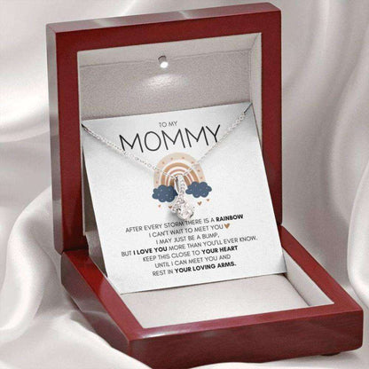 Mommy Necklace, Mothers Day Necklace New Mommy “ Rainbow Baby Necklace Gifts For Mom To Be (Future Mom) Rakva