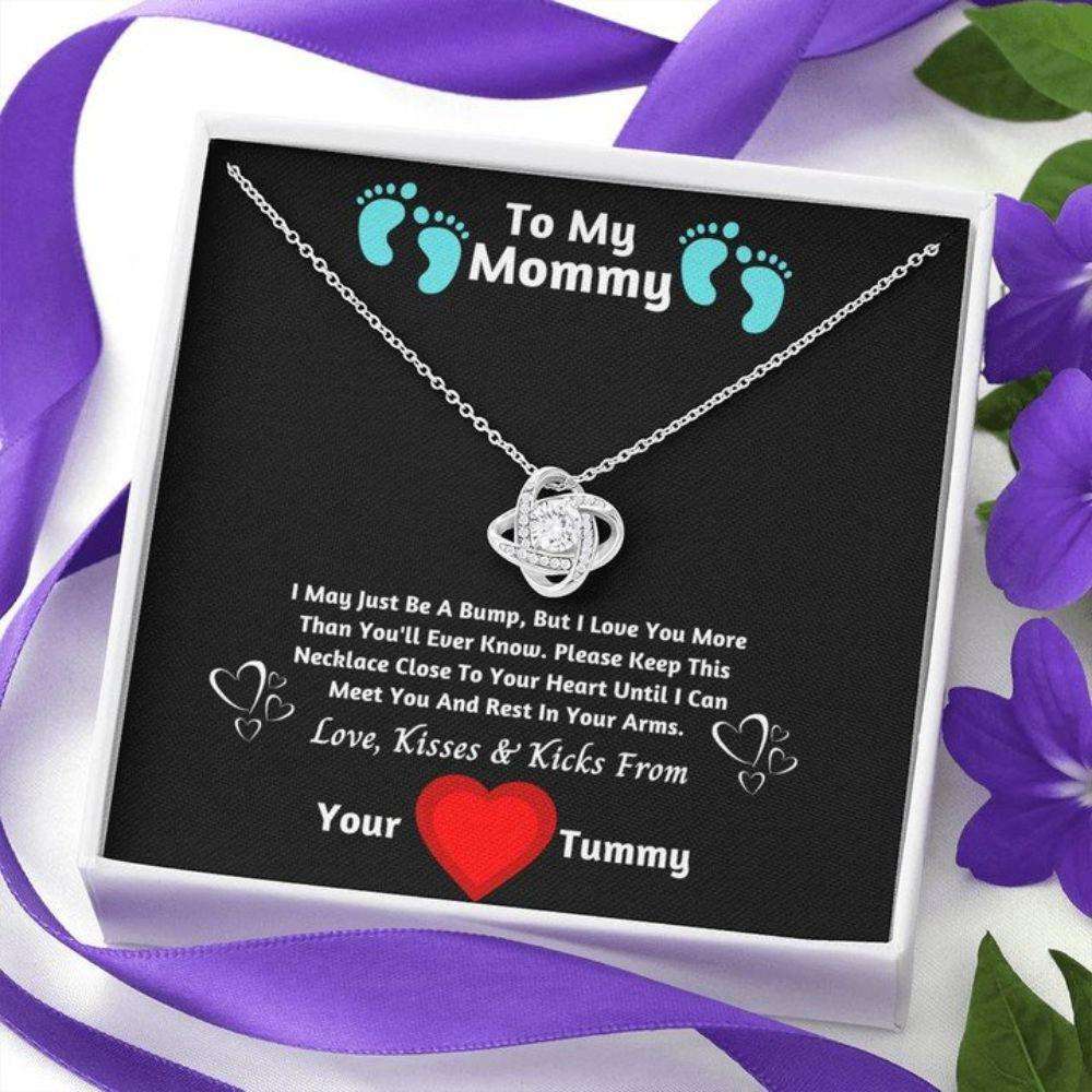 Mommy Necklace, Mothers Day Necklace To My Mommy Knot Necklace “ I Can’T Wait To Meet You Gifts For Mom To Be (Future Mom) Rakva