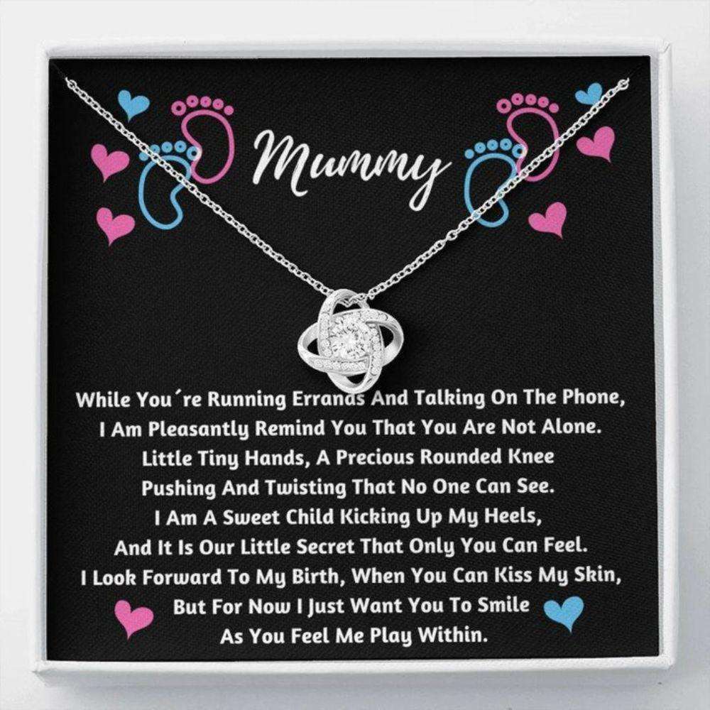 Mommy Necklace, New Mum Knot Necklace Gift With Message Card , Pregnancy Gifts For Mom To Be, Mummy Gift From Bump, New Mom Gifts Gifts For Mom To Be (Future Mom) Rakva