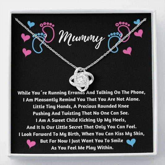 Mommy Necklace, New Mum Knot Necklace Gift With Message Card , Pregnancy Gifts For Mom To Be, Mummy Gift From Bump, New Mom Gifts Gifts For Mom To Be (Future Mom) Rakva