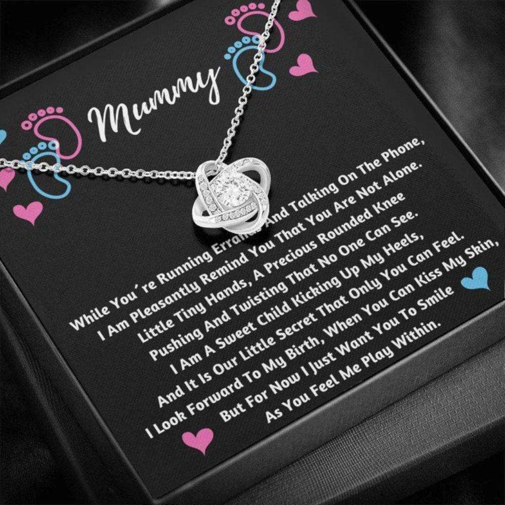 Mommy Necklace, New Mum Knot Necklace Gift With Message Card , Pregnancy Gifts For Mom To Be, Mummy Gift From Bump, New Mom Gifts Gifts For Mom To Be (Future Mom) Rakva