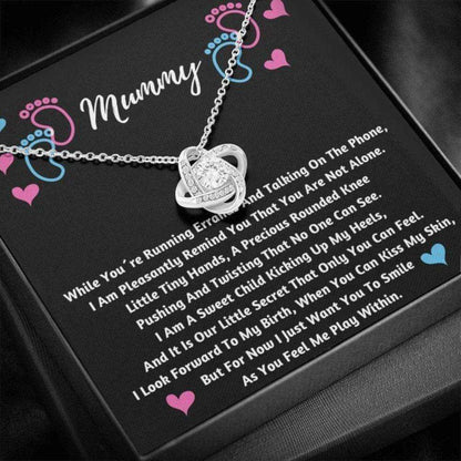 Mommy Necklace, New Mum Knot Necklace Gift With Message Card , Pregnancy Gifts For Mom To Be, Mummy Gift From Bump, New Mom Gifts Gifts For Mom To Be (Future Mom) Rakva