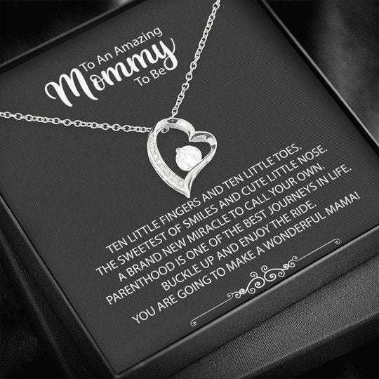 Mommy Necklace, Ten Little Fingers And Ten Little Toes Forever Love Necklace For Mommy Gifts for Mother (Mom) Rakva