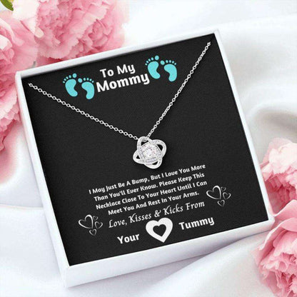 Mommy Necklace, To My Mommy I Can’T Wait To Meet You Love Knot Necklace Gifts For Mom To Be (Future Mom) Rakva