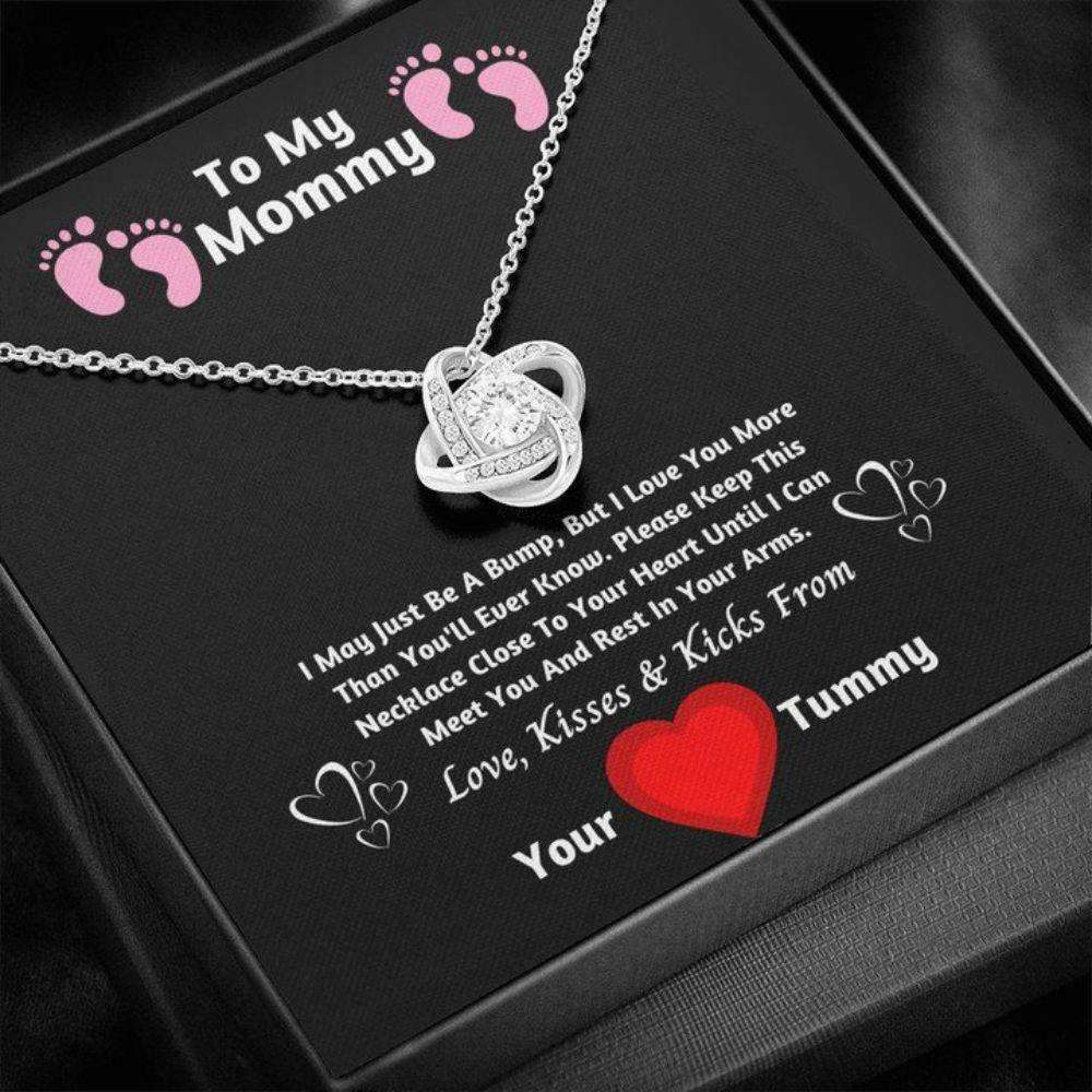 Mommy Necklace, To My Mommy Knot Necklace, Gift For Expecting Mom Necklace Gifts For Mom To Be (Future Mom) Rakva