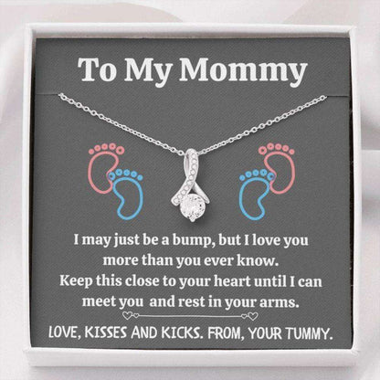 Mommy Necklace, To My Mommy Œbaby Feet “ Gray” Alluring Beauty Necklace Gift Gifts For Mom To Be (Future Mom) Rakva