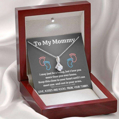 Mommy Necklace, To My Mommy Œbaby Feet “ Gray” Alluring Beauty Necklace Gift Gifts For Mom To Be (Future Mom) Rakva