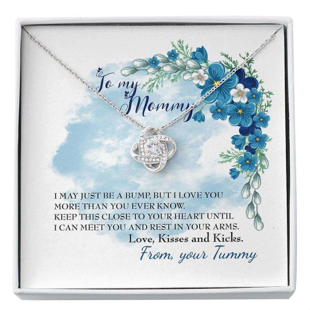 Mommy Necklace, To My Mommy”Heart-Feet” Necklace With Message Card And Gift Box Baby Shower Present Gift For Pregnant Mom Custom Necklace Gifts For Mom To Be (Future Mom) Rakva