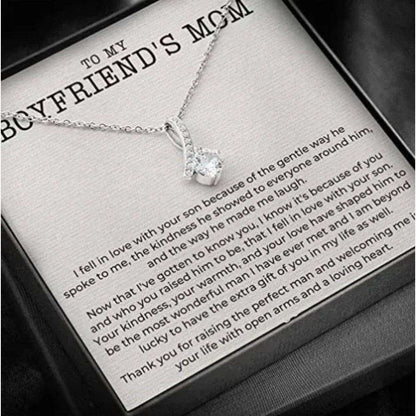 Mother-In-Law Necklace, Alluring Beauty Necklace “ Gift For Boyfriend’S Mom From Girlfriend, Thank You For Welcoming Me Into Your Life With Warm Heart Gifts for Mother In Law Rakva