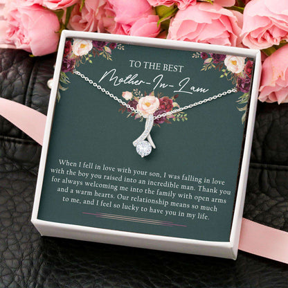 Mother-In-Law Necklace, Alluring Beauty Pendant “ To The Best Mother-In-Law Necklace Gifts for Mother (Mom) Rakva