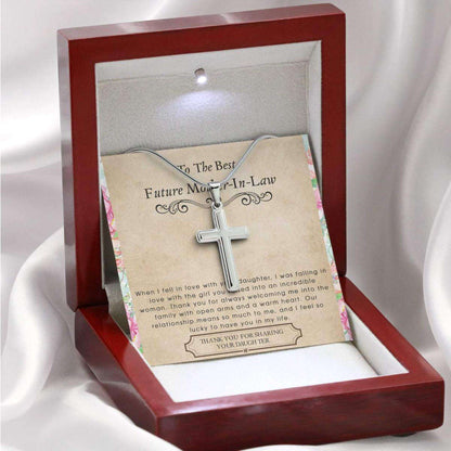 Mother-In-Law Necklace, Artisan Cross Necklaces Future Mother In Law Necklace: Gift For Mother’S Day From Future Son, Heartfelt Message Card Gifts for Mother (Mom) Rakva