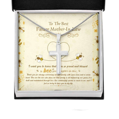 Mother-In-Law Necklace, Bee Daughter’S Gift Future Mother In Law Cross Necklace Gifts For Daughter Rakva