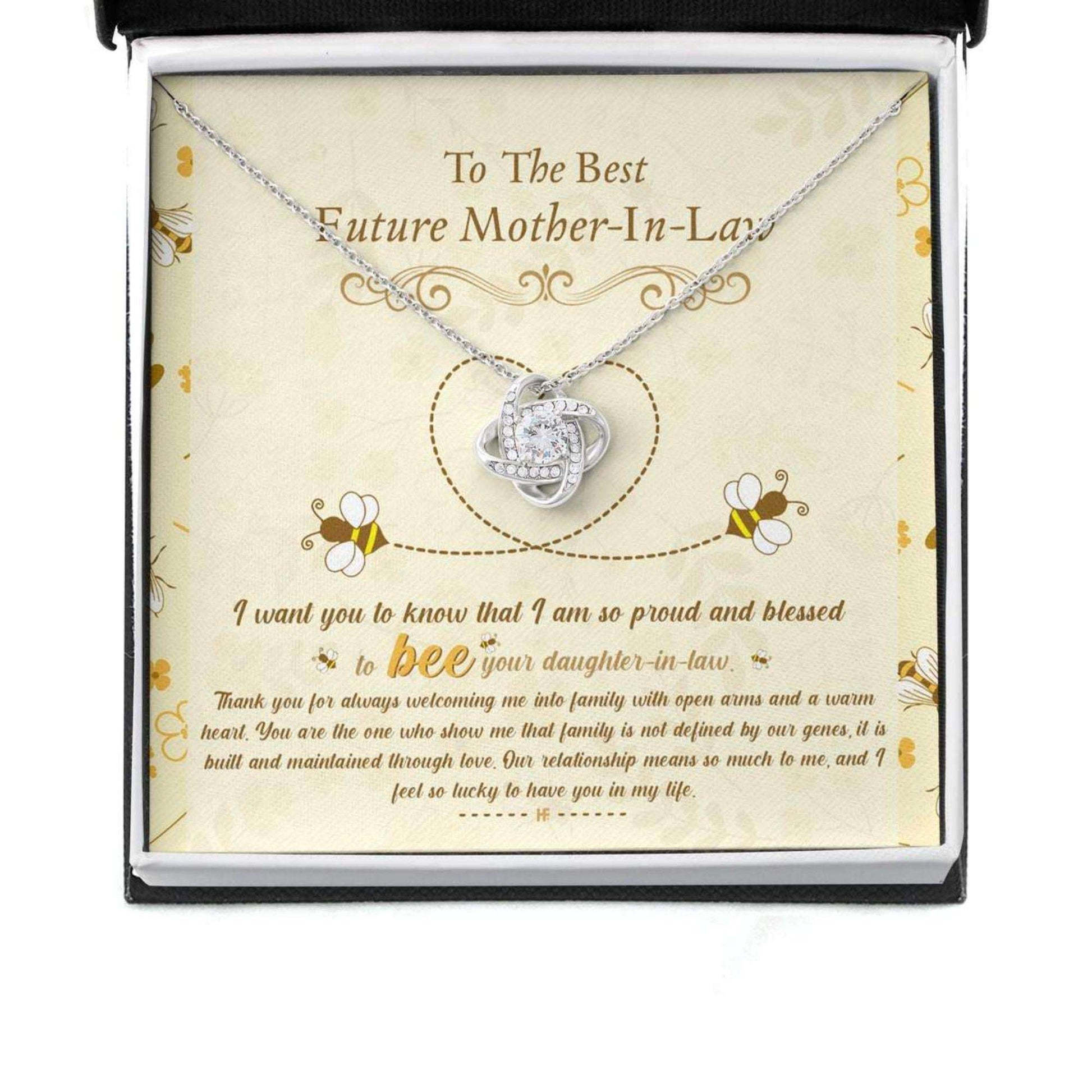 Mother-In-Law Necklace, Bee Daughter’S Gift Future Mother In Law Love Knot Necklace Gifts For Daughter Rakva