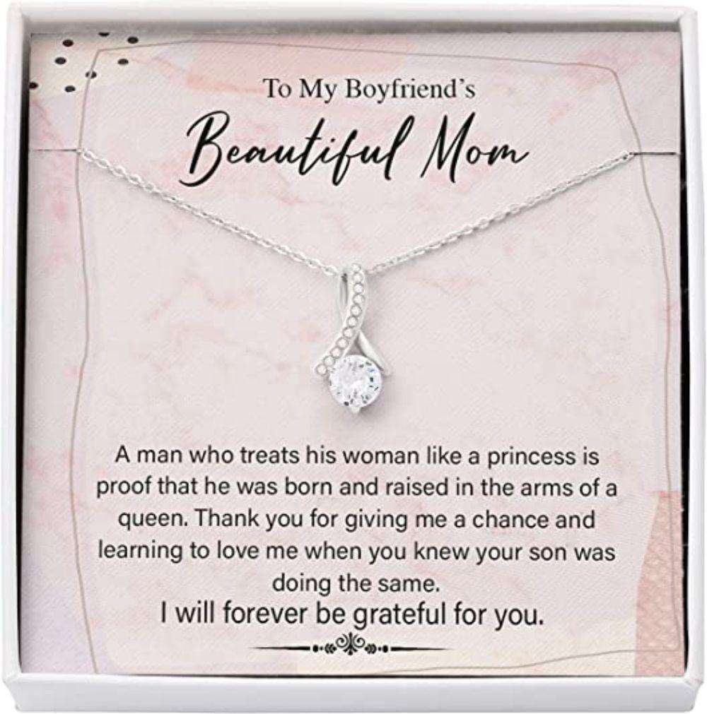 Mother-In-Law Necklace, Boyfriend’S Mom Necklace, Presents For Mother Gifts, Treat Raise Queen Gifts for Mother (Mom) Rakva