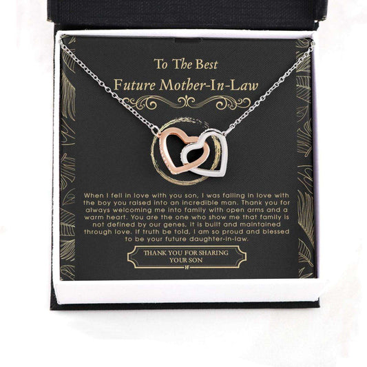 Mother-In-Law Necklace, Daughter’S Gift Future Mother In Law Interlocking Hearts Necklaces Gifts For Daughter Rakva