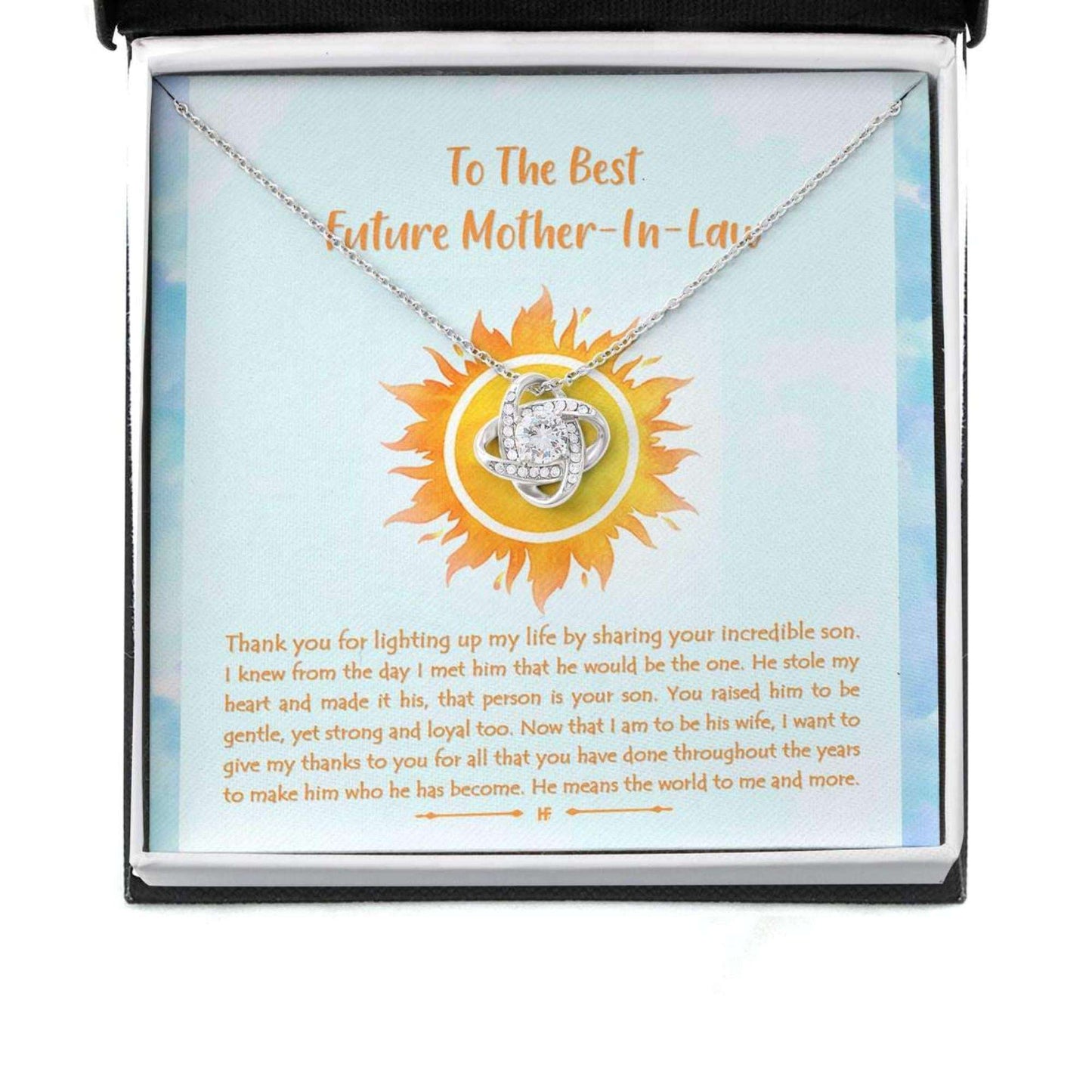 Mother-In-Law Necklace, Daughter’S Gift Future Mother In Law Love Knot Necklaces Gifts For Daughter Rakva