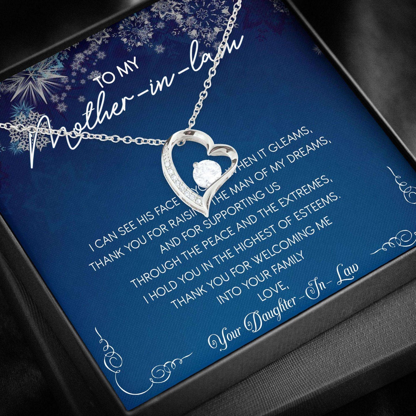 Mother-In-Law Necklace, Forever Love Necklace “ To Mother-In-Law, Thank You Necklace Gifts Gifts for Mother (Mom) Rakva