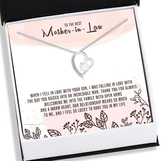 Mother-In-Law Necklace , Forever Love Necklace “ To The Best Mother-In-Law Necklace Gifts for Mother (Mom) Rakva