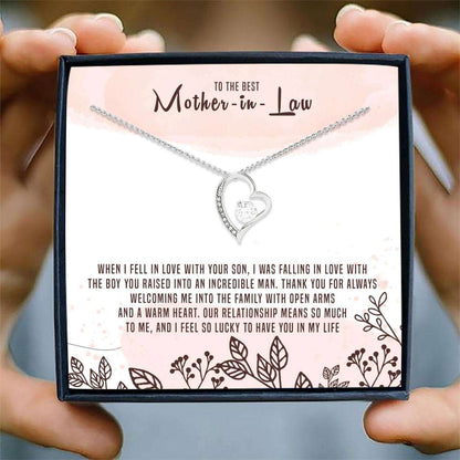 Mother-In-Law Necklace , Forever Love Necklace “ To The Best Mother-In-Law Necklace Gifts for Mother (Mom) Rakva