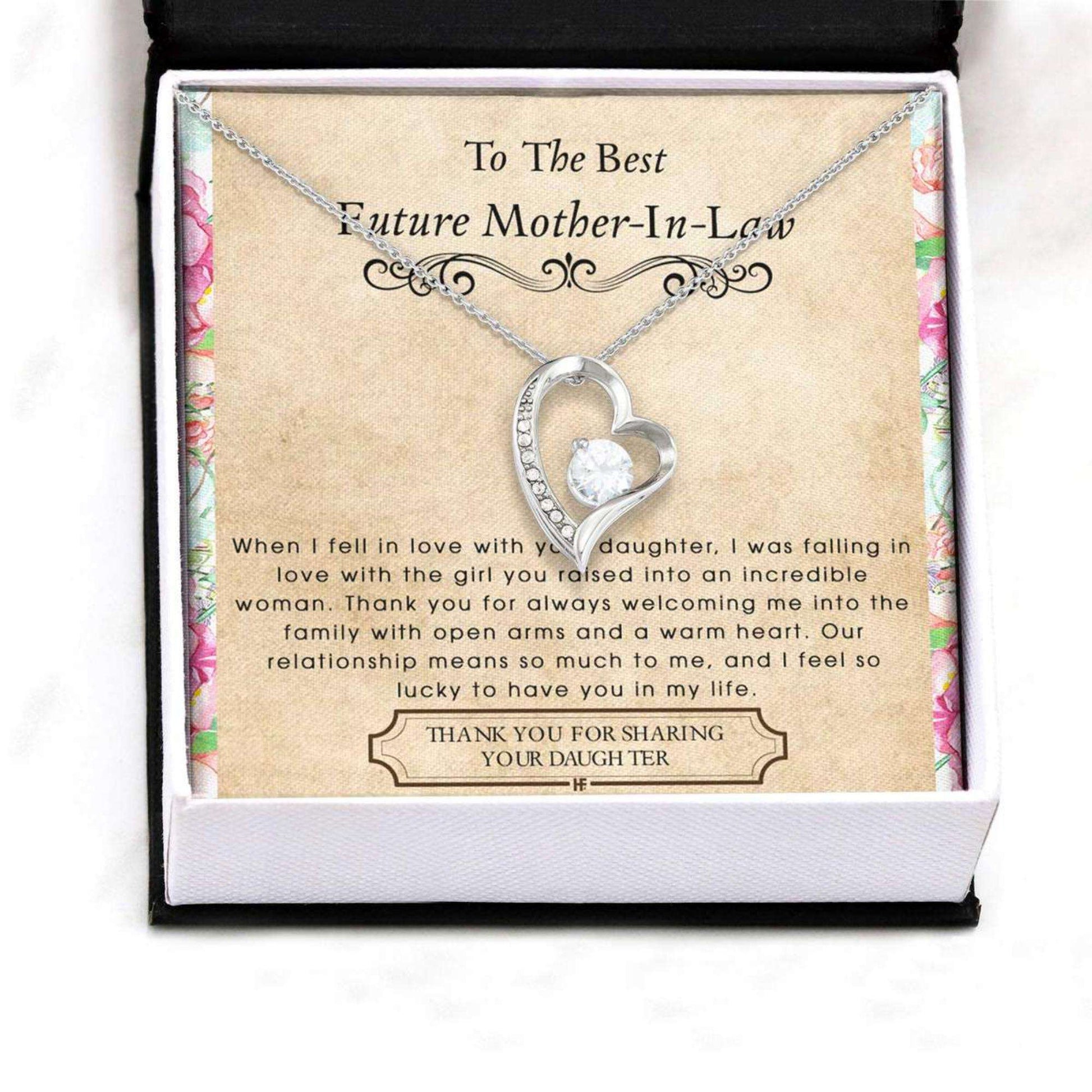 Mother-In-Law Necklace, Forever Love Necklaces Future Mother In Law Necklace: Gift For Mother’S Day From Future Son, Heartfelt Message Card Gifts for Mother (Mom) Rakva