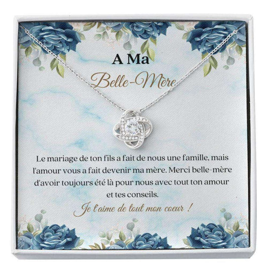 Mother-In-Law Necklace, French Belle-Mere Gift “ Carte Fran�Ais “ French Mother In Law Knot Necklace “ Ma Belle-Mere Gifts for Mother (Mom) Rakva