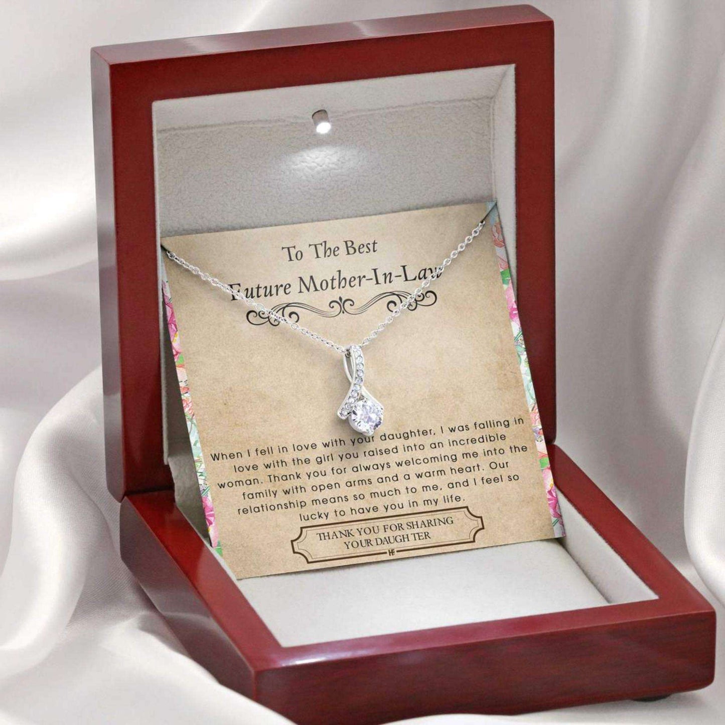 Mother-In-Law Necklace, Future Mother In Law Necklace: Alluring Beauty Necklaces Gift For Mother’S Day From Future Son, Heartfelt Message Card Gifts for Mother (Mom) Rakva