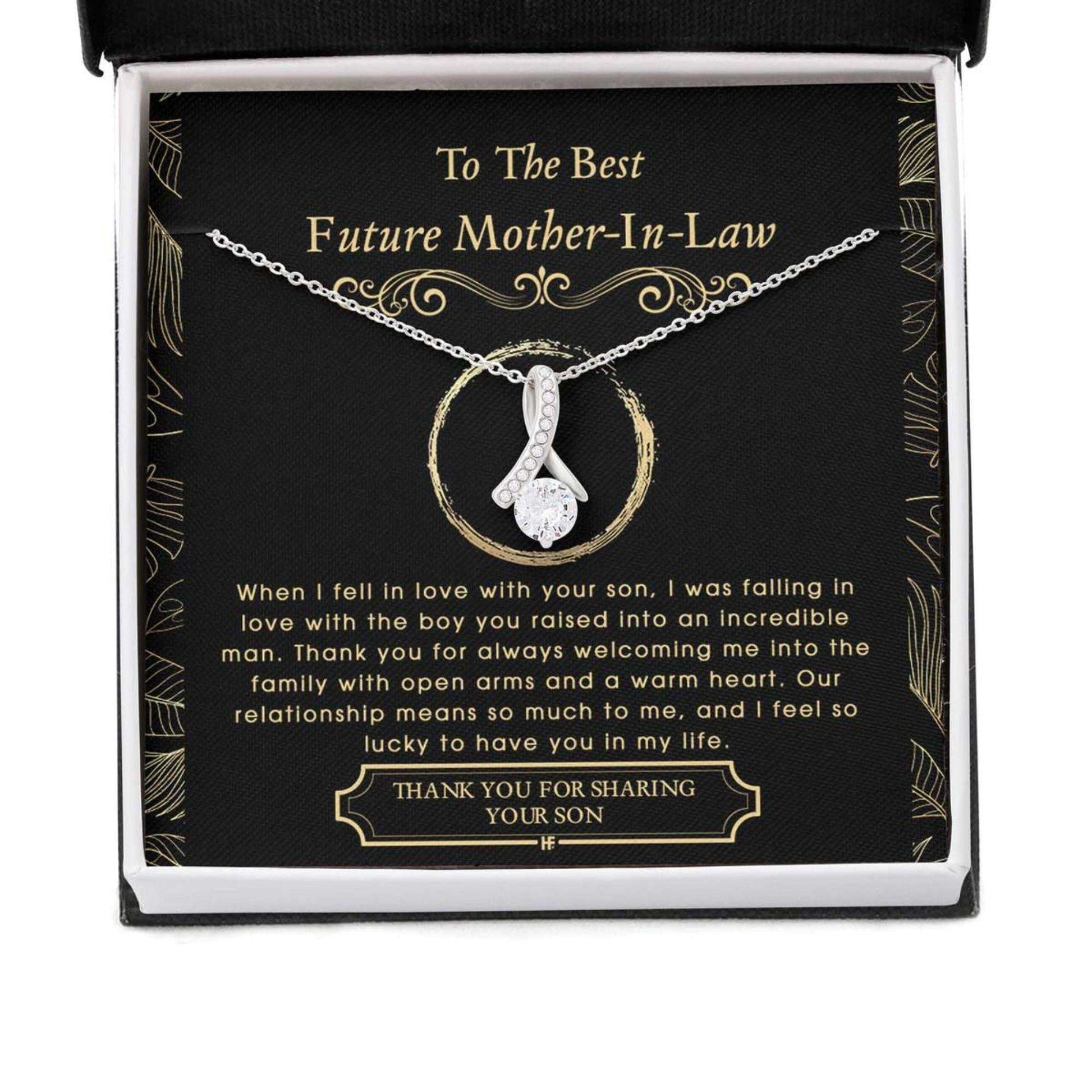 Mother-In-Law Necklace, Future Mother In Law Necklace: Gift For Mother’S Day From Daughter, Elegant Message Card Gifts For Daughter Rakva