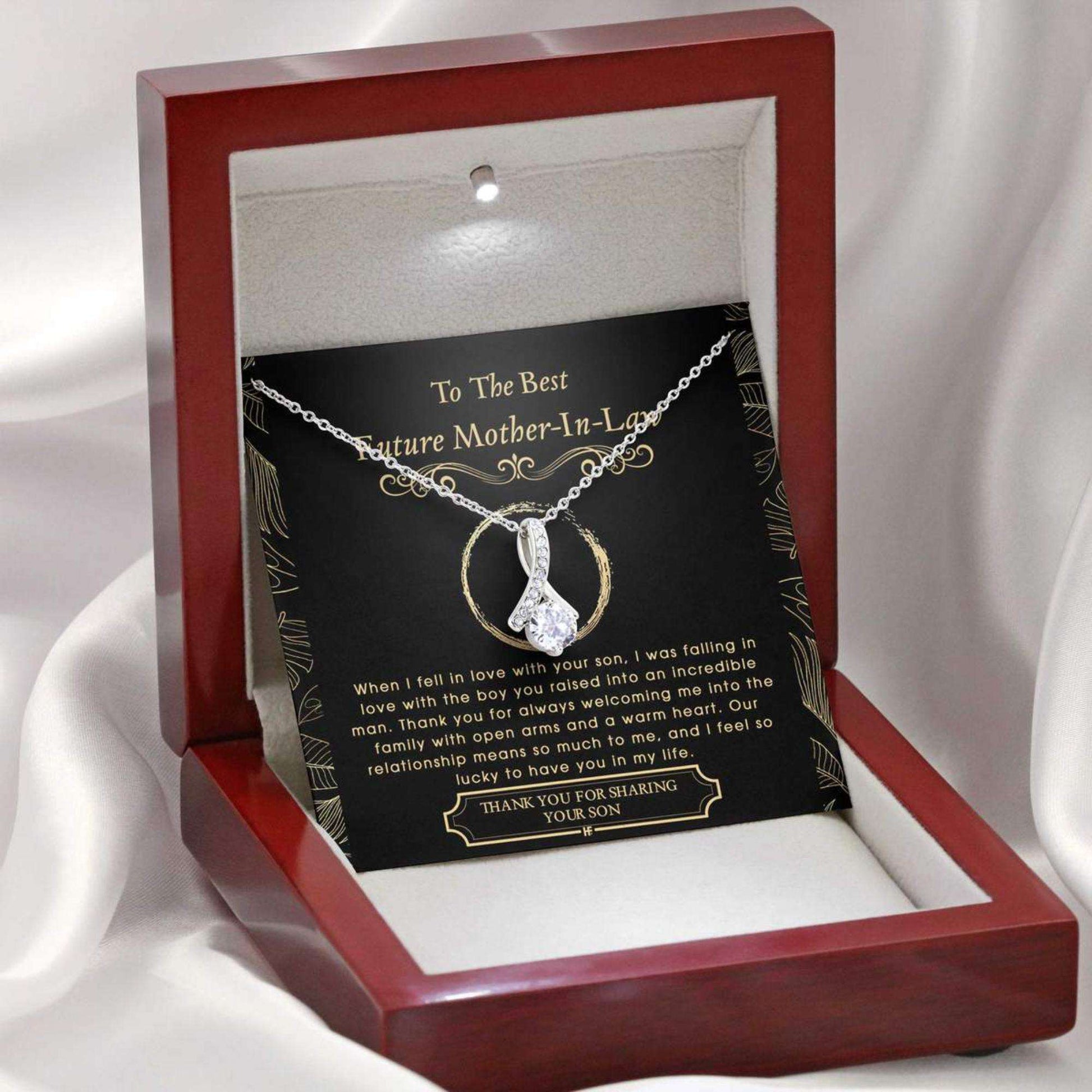 Mother-In-Law Necklace, Future Mother In Law Necklace: Gift For Mother’S Day From Daughter, Elegant Message Card Gifts For Daughter Rakva