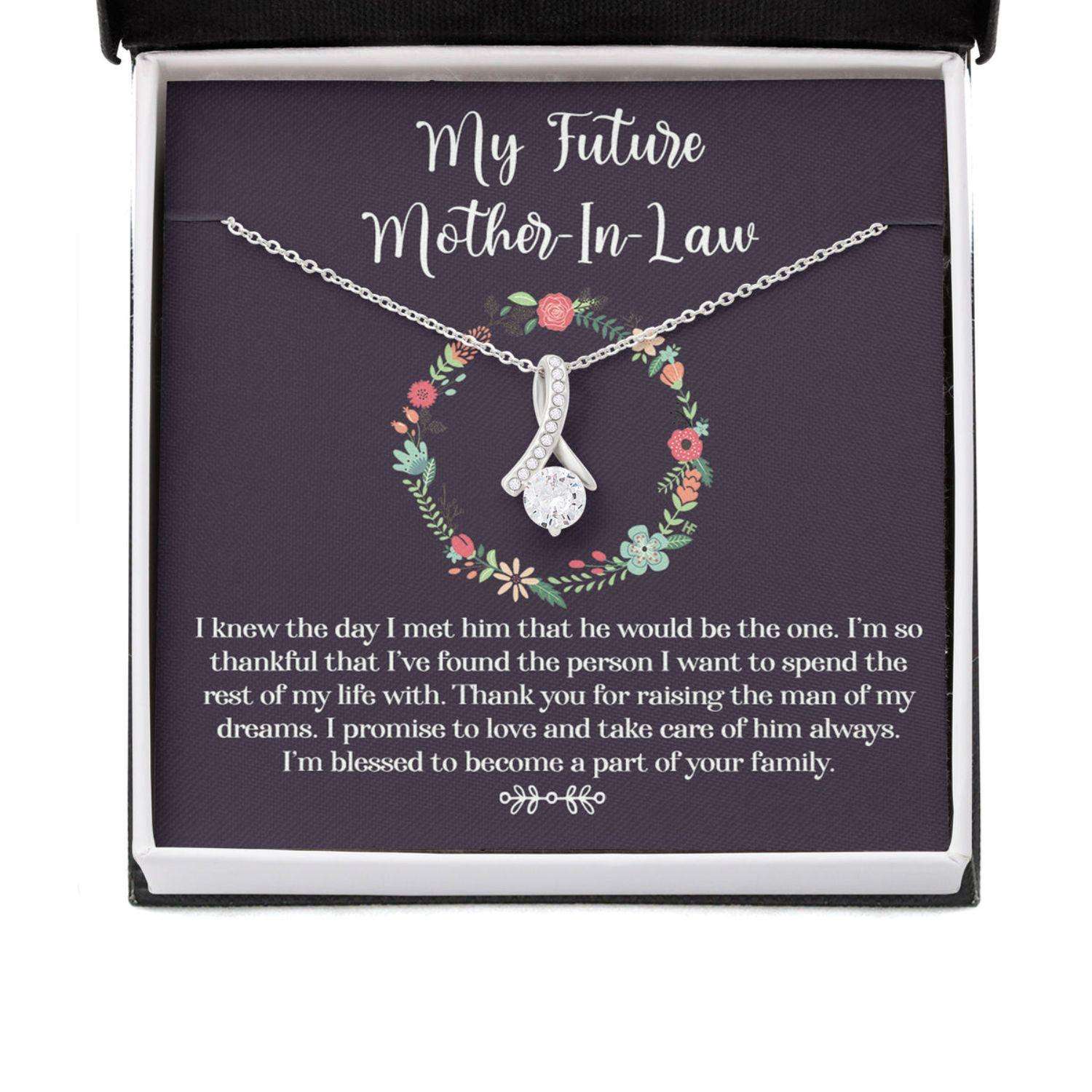 Mother-In-Law Necklace, Future Mother In Law Necklace: Gift For Mother’S Day From Daughter, Message Card Gifts For Daughter Rakva