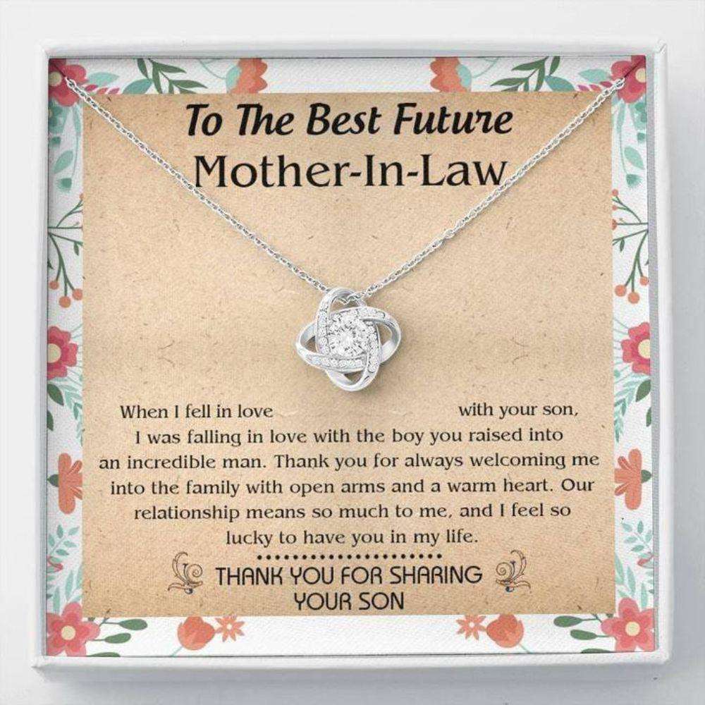 Mother-In-Law Necklace, Future Mother-In-Law Necklace “ When I Fell In Love With Your Son “ Love Knot Necklace Gifts for Mother In Law Rakva