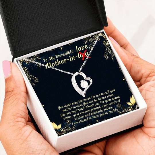 Mother-In-Law Necklace, Gift For Mom-In-Law You Are My Friend Forever Love Necklace Gifts for Mother (Mom) Rakva