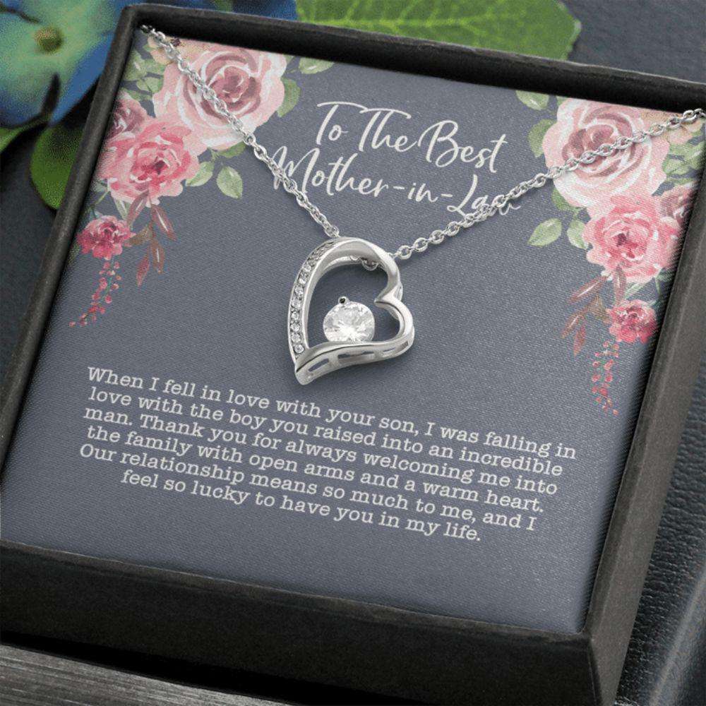 Mother-In-Law Necklace, Gift For Mother In Law From Daughter, When I Fell In Love With Your Son Forever Love Necklace Gifts For Daughter Rakva