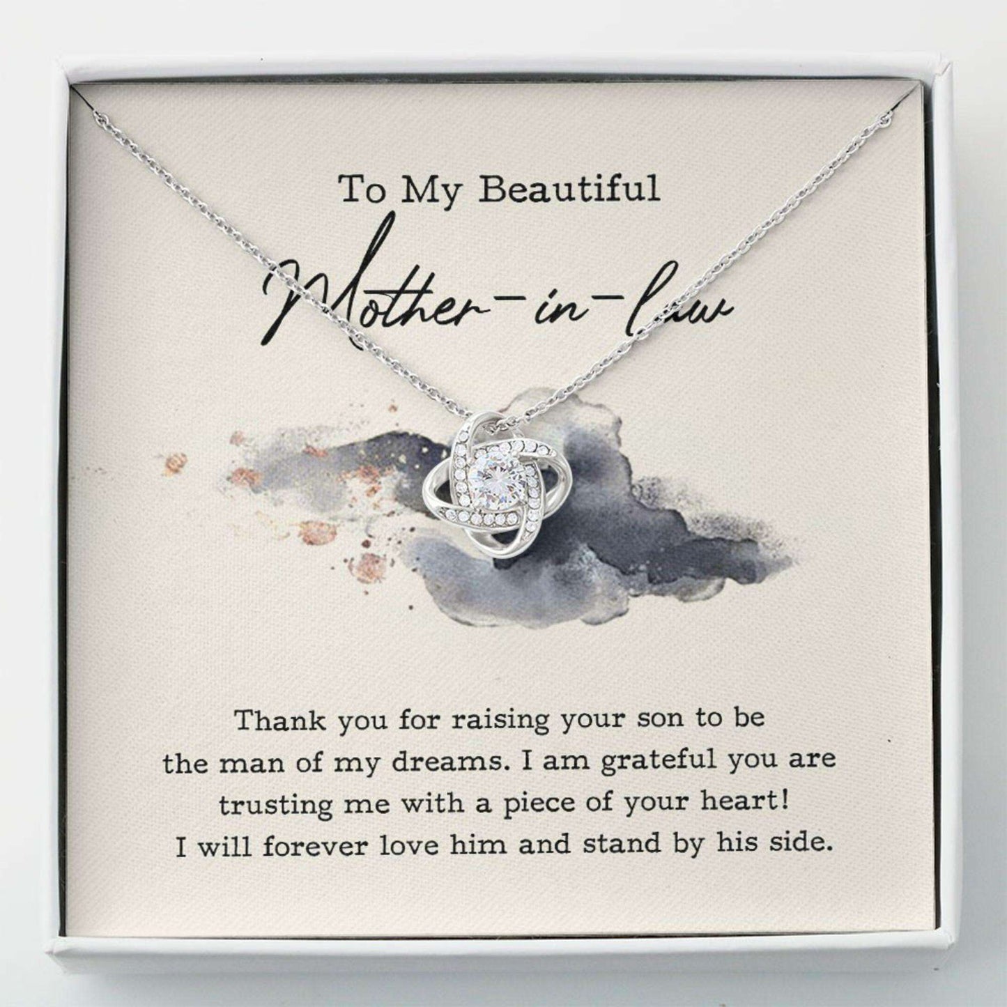 Mother-In-Law Necklace, Gift For Mother-In-Law Mother’S Day “ To My Mother-In-Law Gift “ Love Knot Gifts for Mother (Mom) Rakva