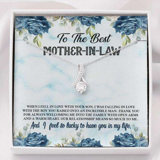 Mother In Law Necklace, Gift For Mother In Law So Lucky To Have You In My Life Alluring Beauty Necklace Gifts for Mother In Law Rakva