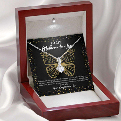 Mother In Law Necklace, Gift For Mother’S Day Can’T Thank You Enough, Butterfly Beauty Necklace Gifts for Mother (Mom) Rakva