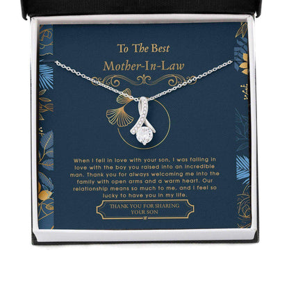 Mother In Law Necklace, Gift For Mother’S Day From Daughter V2, Message Card Beauty Necklace Gifts For Daughter Rakva