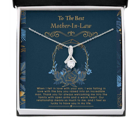 Mother In Law Necklace, Gift For Mother’S Day From Daughter V3, Message Card Beauty Necklace Gifts For Daughter Rakva