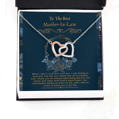 Mother In Law Necklace, Gift For Mother’S Day From Daughter V3, Message Card Hearts Necklace Gifts For Daughter Rakva