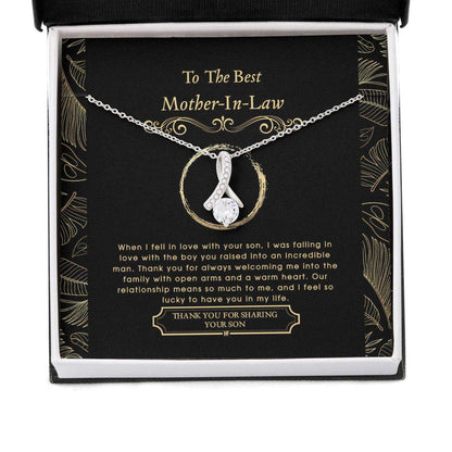 Mother In Law Necklace, Gift For Mother’S Day From Daughter V4, Message Card Beauty Necklace Gifts For Daughter Rakva