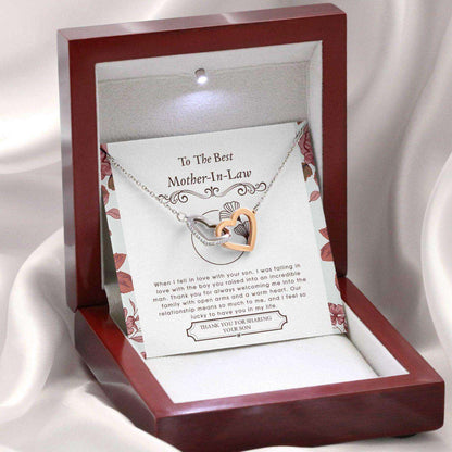 Mother In Law Necklace, Gift For Mother’S Day From Daughter V5, Message Card Hearts Necklace Gifts For Daughter Rakva