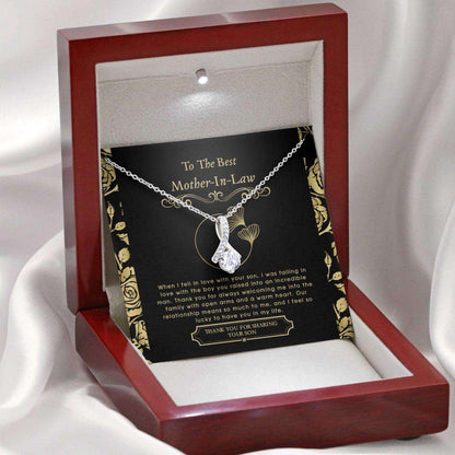 Mother In Law Necklace, Gift For Mother’S Day From Daughter V6, Message Card Beauty Necklace Gifts For Daughter Rakva